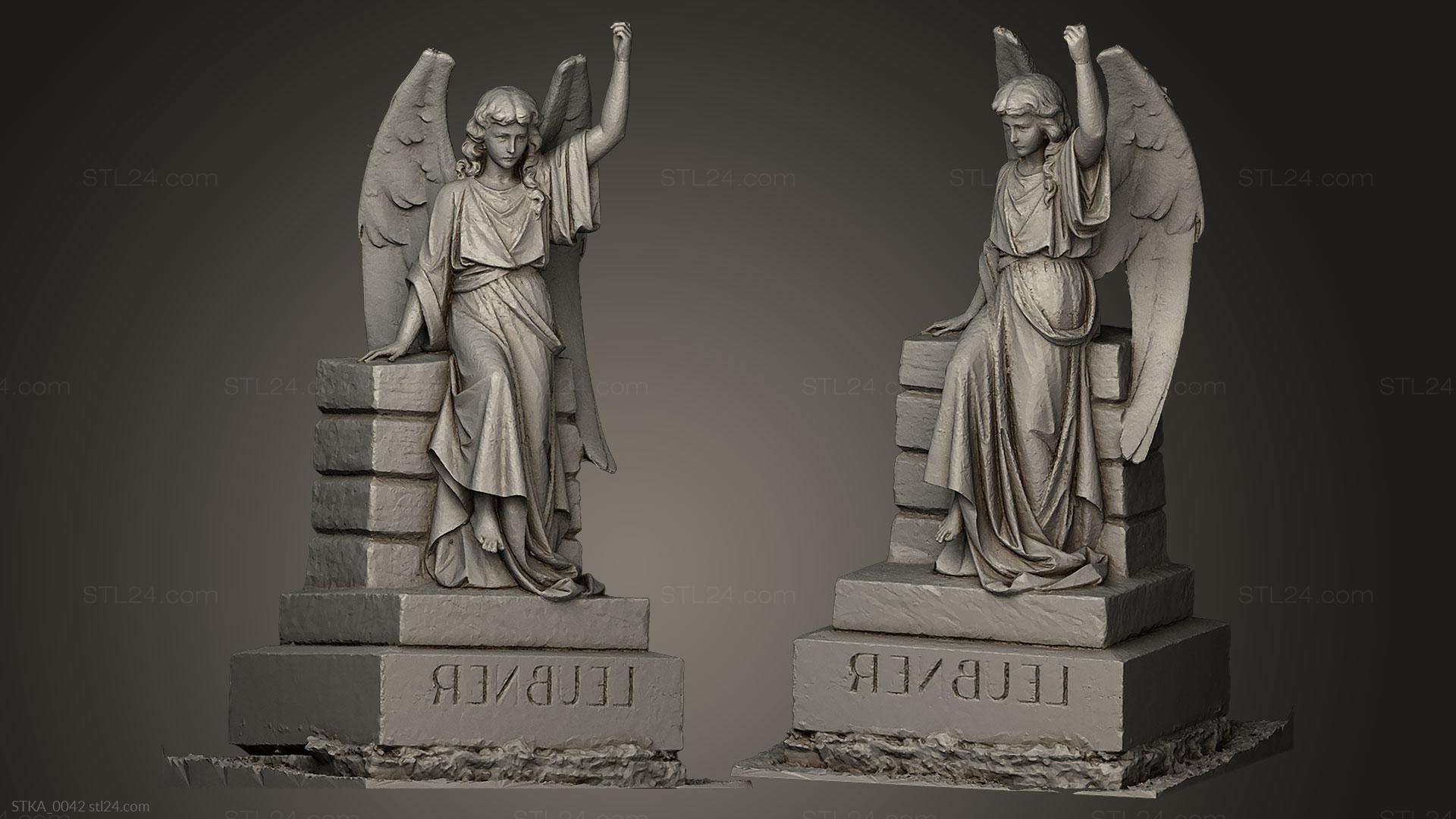 Статуи античные и исторические (Ангел с рукой, STKA_0042) 3D модель для ЧПУ станка